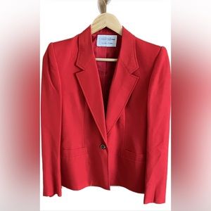 Saks Fifth Avenue Joesph Picone red blazer with matching skirt.Size 8 Valentine